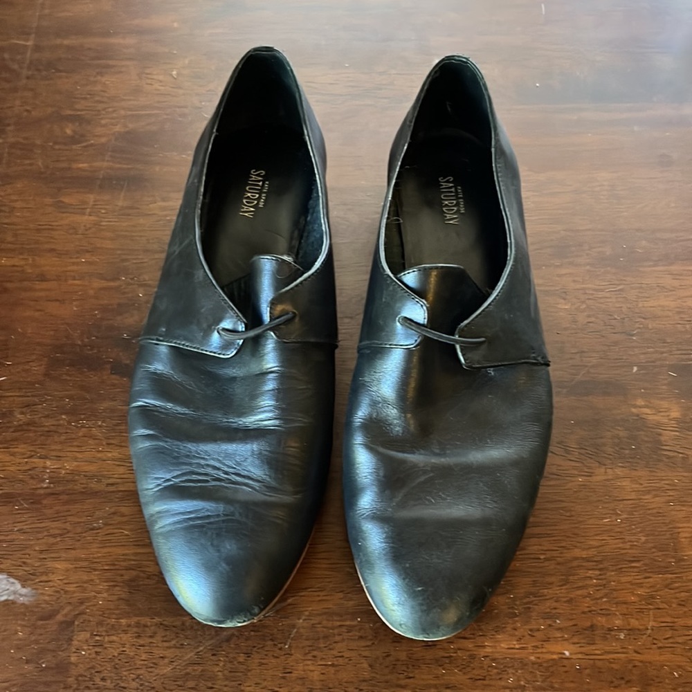 Kate Spade Saturday Black Leather Oxford shoe 8